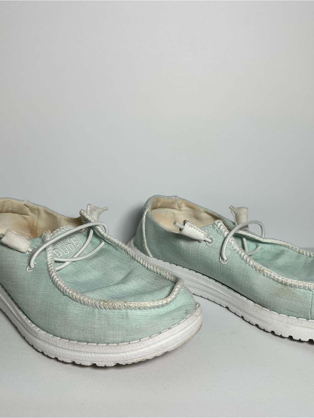 HEY DUDE Light Mint Canvas Slip-On Women’s Shoes